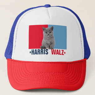 Gorra De Camionero Harris Walz 2024 Obviamente Azul Rojo