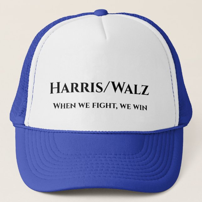 Gorra De Camionero Harris/Walz cuando peleamos (Anverso)