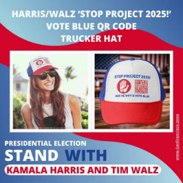 Gorra De Camionero Harris/Walz '¡Detengan el proyecto 2025!' Votar có