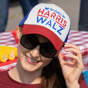 Gorra De Camionero Harris Walz, gatos damas para Kamala Harris Tim Wa