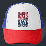 Gorra De Camionero Harris Walz Save Democracy<br><div class="desc">Harris Walz Save Democracy</div>