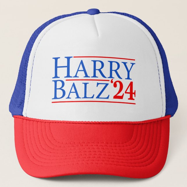 Gorra De Camionero Harry Balz 2024 Harris Walz 2024 Para Mujeres De H (Anverso)