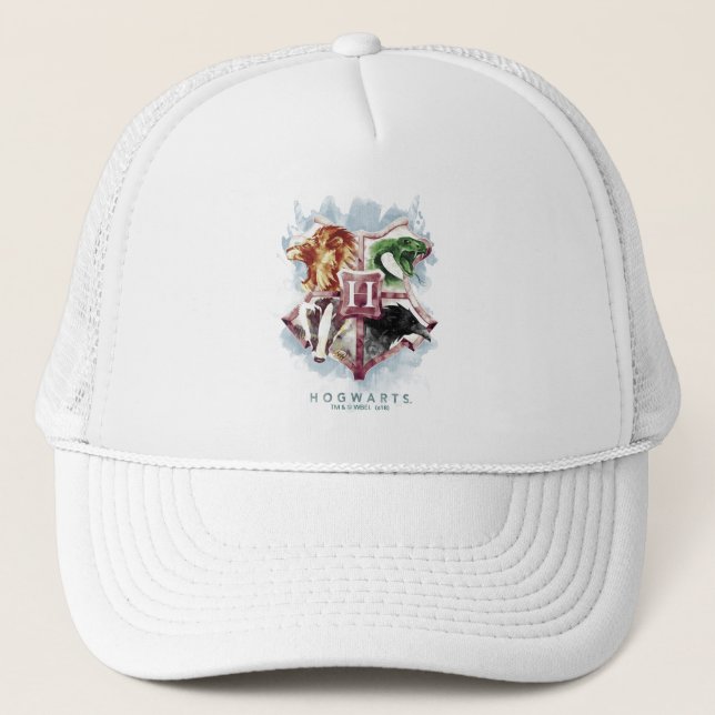 Gorra De Camionero Harry Potter | acuarela Escudo HOGWARTS™ (Anverso)