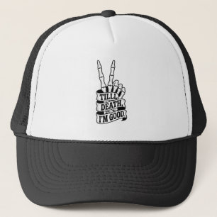 Gorra De Camionero Hasta la muerte mano de esqueleto de paz