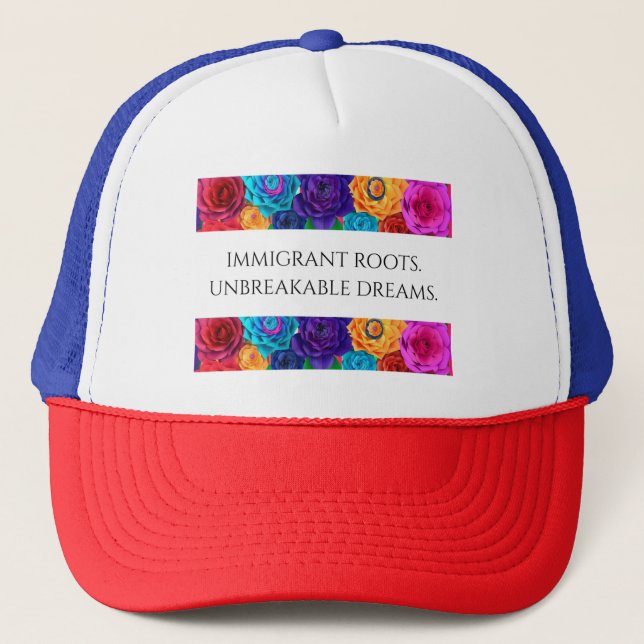 Gorra De Camionero Hat - Trendy Immigrant Roots (Anverso)