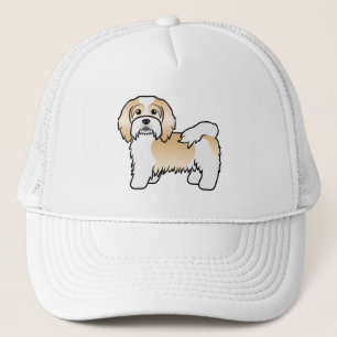 Gorra De Camionero Havanés marrón claro y blanco Perro de dibujos ani