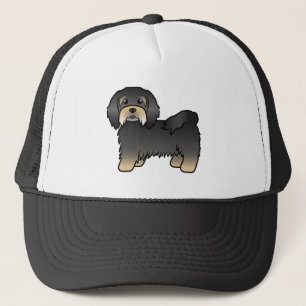 Gorra De Camionero Havanés negro y bronceador perro de dibujos animad