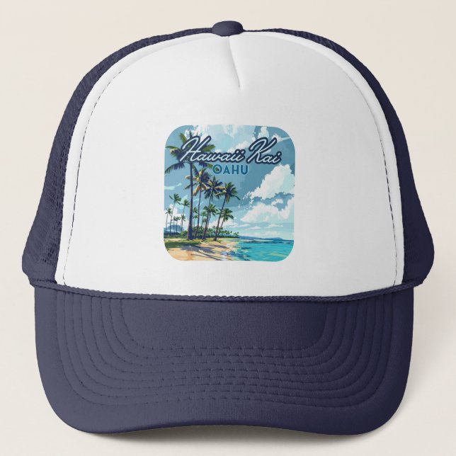 Gorra De Camionero Hawaii Kai Honolulu Oahu Hawaii Retro (Anverso)