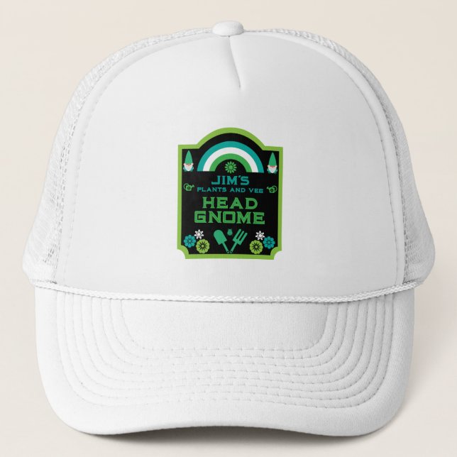 Gorra De Camionero Head Garden Gnome Gardener (Anverso)