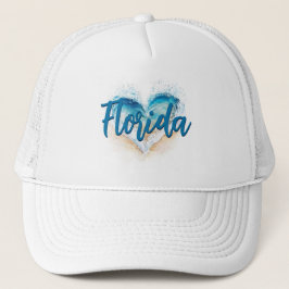 Gorra De Camionero Heart Wave Florida Beach