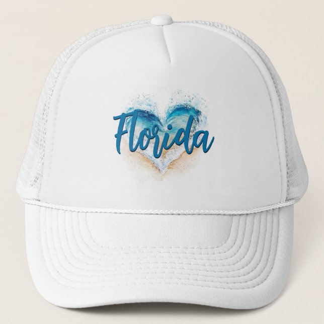 Gorra De Camionero Heart Wave Florida Beach (Anverso)