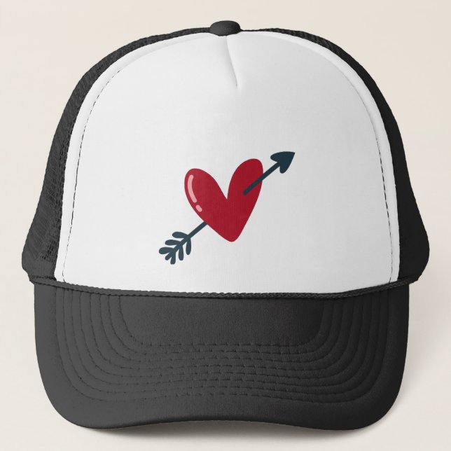 Gorra De Camionero Heart With Arrow Valentine Minimal T-Shirt (Anverso)