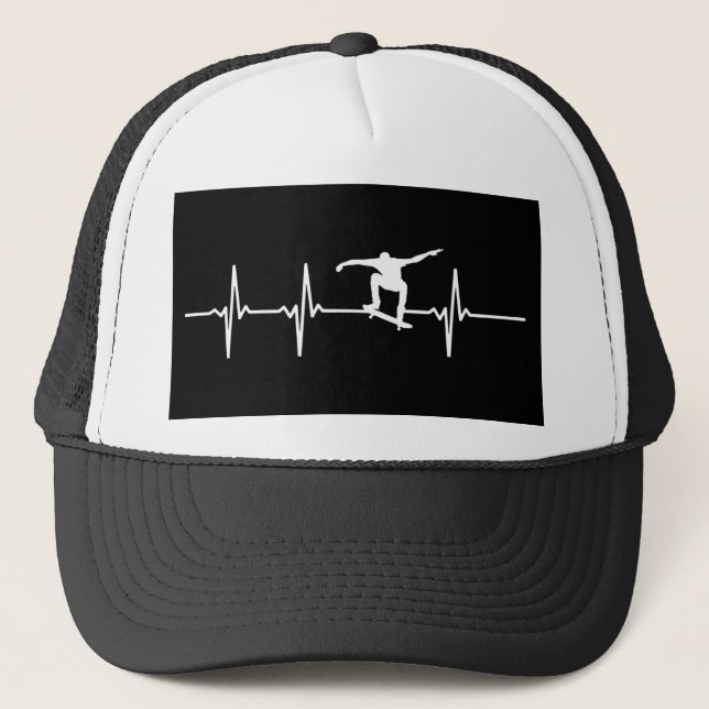 Gorra De Camionero Heartbeat de Skateboard (Anverso)