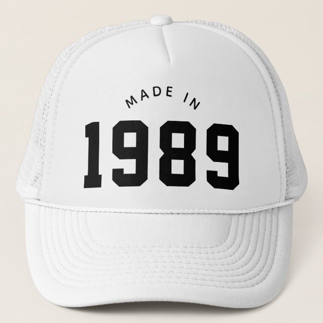 Gorra De Camionero Hecho en 1989 Cumpleaños Personalizado (Anverso)