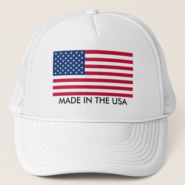 Gorra De Camionero Hecho en Estados Unidos con bandera (Anverso)
