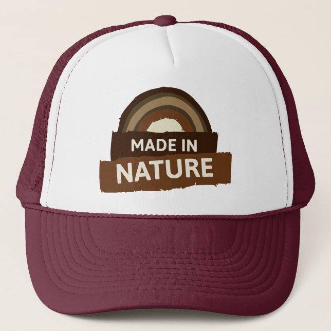 Gorra De Camionero Hecho en la Naturaleza Vegan la vida ética (Anverso)