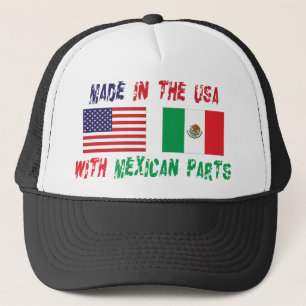 Gorra De Camionero Hecho en los E.E.U.U. con el mexicano parte a la