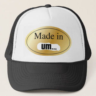 GORRA DE CAMIONERO HECHO EN PEGATINA DE BURLA