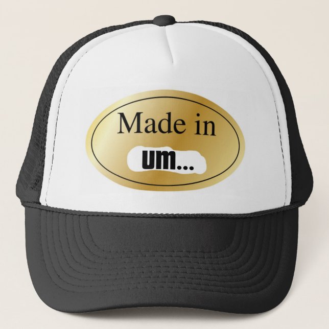 GORRA DE CAMIONERO HECHO EN PEGATINA DE BURLA (Anverso)