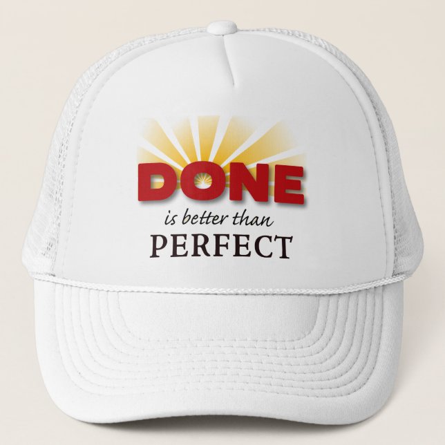 Gorra De Camionero Hecho es mejor que perfecto (Anverso)