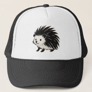Gorra De Camionero Hedgehog minimalista - Diseño de animal de tinta n