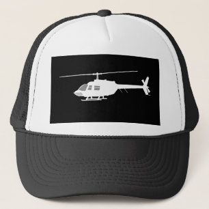 Gorra De Camionero Helicóptero Chopper Silhouette Flying Black