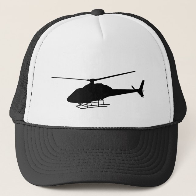 Gorra De Camionero Helicóptero o piloto Silueta deportiva negra (Anverso)
