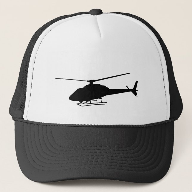 Gorra De Camionero Helicóptero Pilot Silhouette Flying (Anverso)
