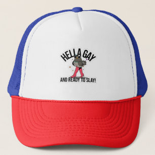 Gorra De Camionero Hella Gay y listo para paralizar divertida LGBTQ