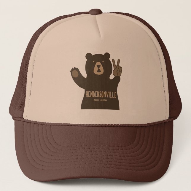 Gorra De Camionero Hendersonville North Carolina Peace Bear (Anverso)