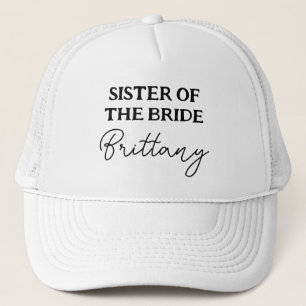 Gorra De Camionero Hermana de la Novia Despedida de Soltera Negro y B