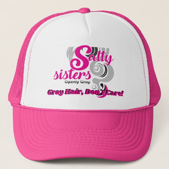Gorra De Camionero Hermanas saladas, ¡Gris! Únete al movimiento. (Anverso)