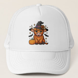 Gorra De Camionero Hermandad de vaca de Highland con calabaza Hallowe
