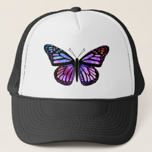 Gorra De Camionero Hermosa acuarela mariposa arte púrpura