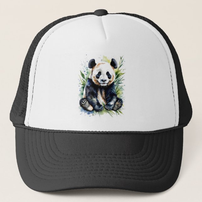 Gorra De Camionero Hermosa acuarela Panda Bear (Anverso)