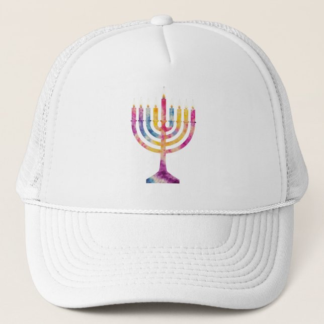 Gorra De Camionero Hermosa cosecha Hanukkah Menorah Feliz Hanukkah (Anverso)