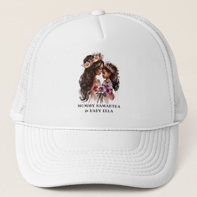 Gorra De Camionero Hermosa mamá negra y hija (Anverso)