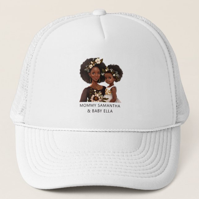 Gorra De Camionero Hermosa mamá y hija negras (11) (Anverso)