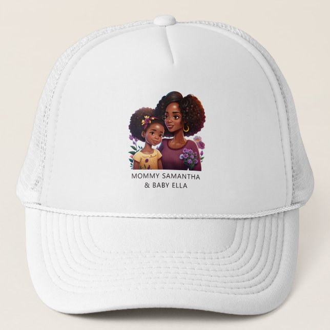 Gorra De Camionero Hermosa mamá y hija negras (12) (Anverso)