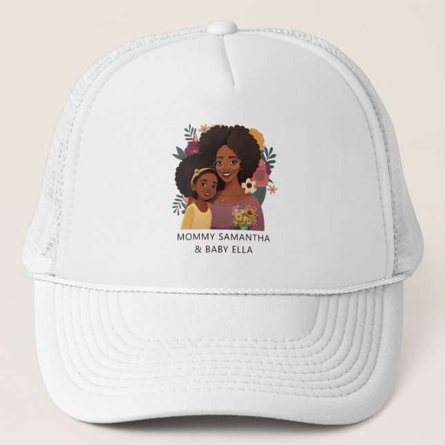 Gorra De Camionero Hermosa mamá y hija negras (15) (Anverso)
