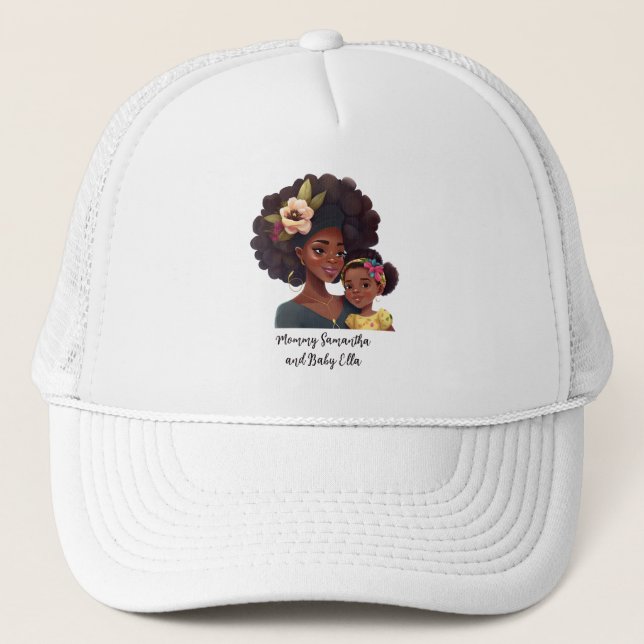 Gorra De Camionero Hermosa mamá y hija negras (21) (Anverso)