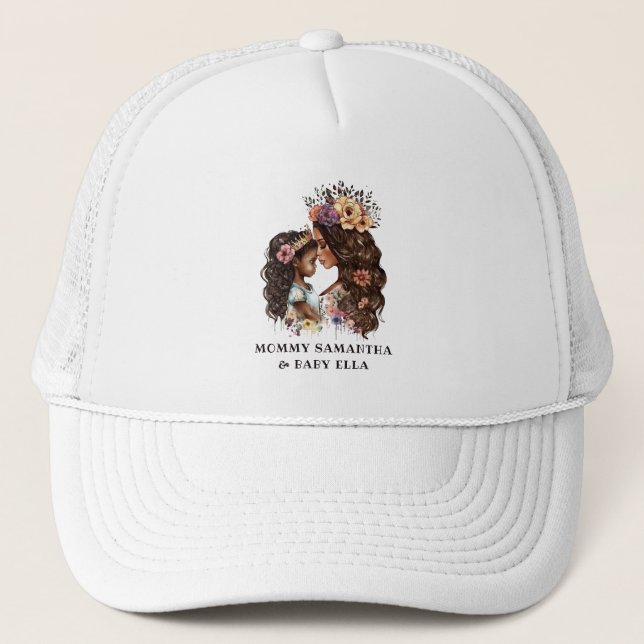 Gorra De Camionero Hermosa mamá y hija negras (4) (Anverso)