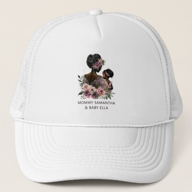 Gorra De Camionero Hermosa mamá y hija negras (8) (Anverso)