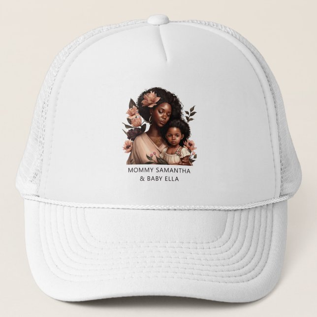 Gorra De Camionero Hermosa mamá y hija negras (9) (Anverso)