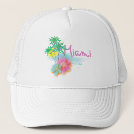 Gorra De Camionero Hermosa Miami, Florida Palms Sun Guay