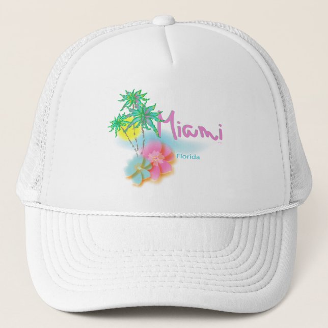 Gorra De Camionero Hermosa Miami, Florida Palms Sun Guay (Anverso)