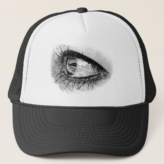 Gorra De Camionero Hermosa Mujer Ojo En Máscara Completo (Anverso)
