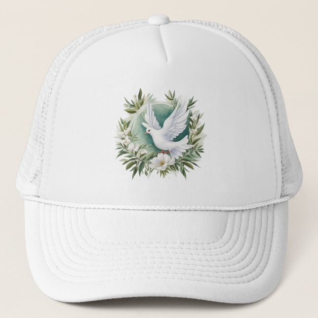 Gorra De Camionero Hermosa paloma blanca de la paz (Anverso)