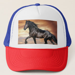 Gorra De Camionero Hermoso caballo negro