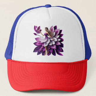 Gorra De Camionero Hermoso chica de flores